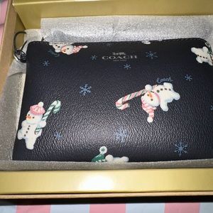 Coach wristlet snowman